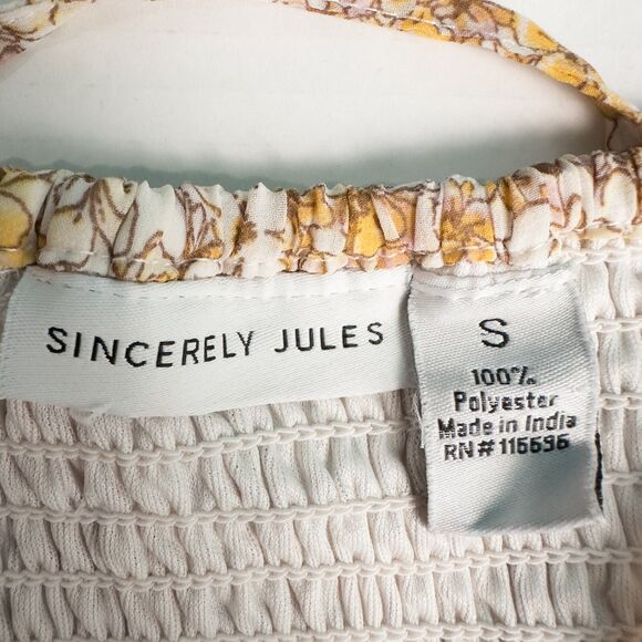 Sincerely Jules Floral Tiered Ruffle Midi Dress Small Smocked Cottage Prairie - Picture 3 of 16